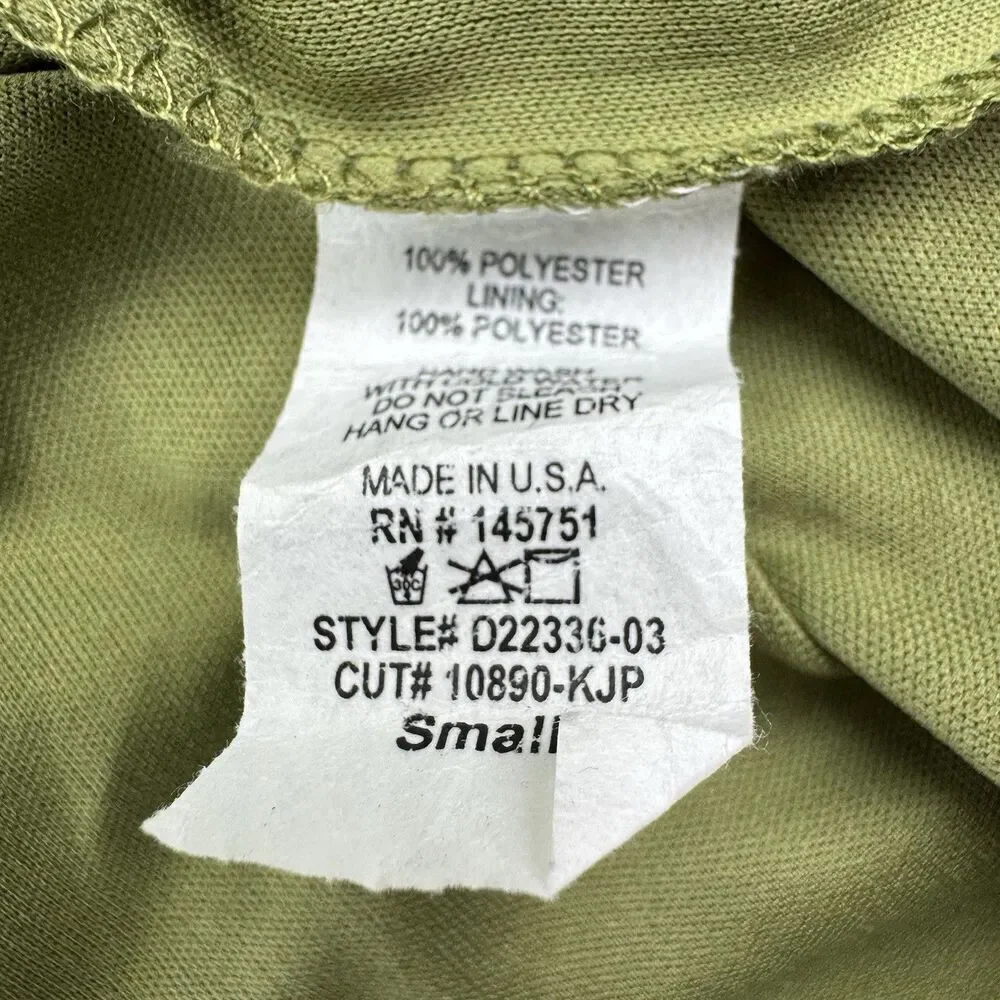 Peach Love Green Floral Boho Bell Sleeve Tunic Dress Small